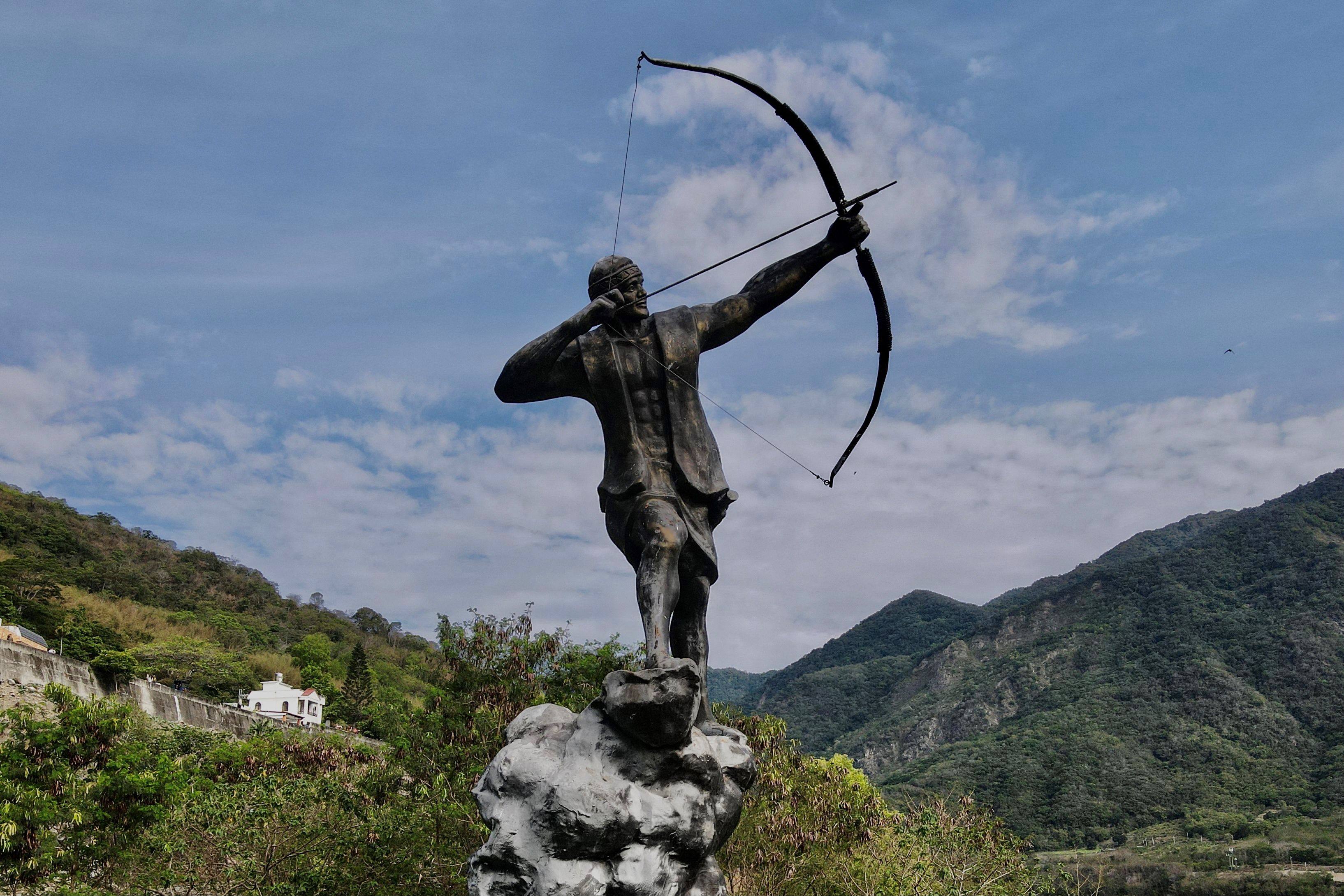 A statue of an indigenous hunter at a village in Chishang, Taiwan. Photo: AFP