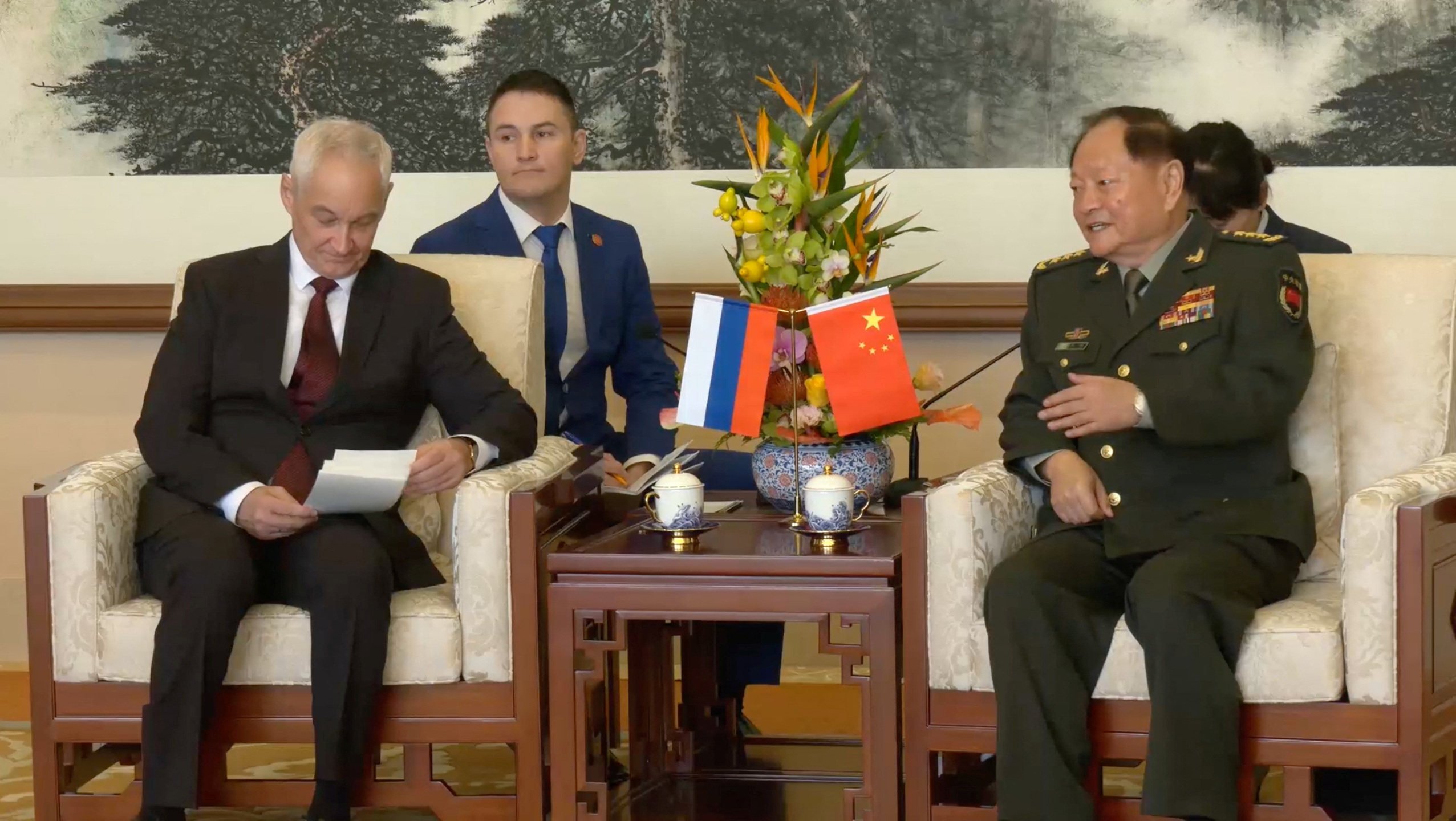 Andrei Belousov, Russia’s Defence Minister, spoke to senior Chinese commanders and officials, including Zhang Youxia, vice-chairman of China’s Central Military Commission. Photo: Reuters